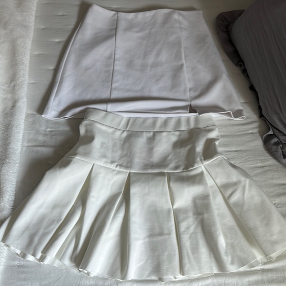 White Skirt Bundle. both size smalls. Brands are forever 21 and lioness - Picture 1 of 3